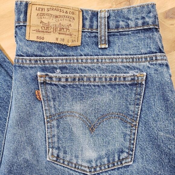Vintage 80s Levi's 550 Orange Tab High Rise Loose Fit Jeans - Picture 2 of 6